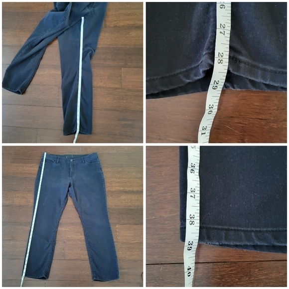 Liz Claiborne Dark Navy Straight Leg Stretch Waist Soft Denim Jeans Size 16 - Picture 7 of 8